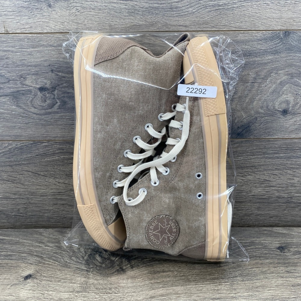 Converse Chuck Taylor All Star High Top Khaki Brown Twill Sneakers Mens 9.5 - Picture 11 of 12